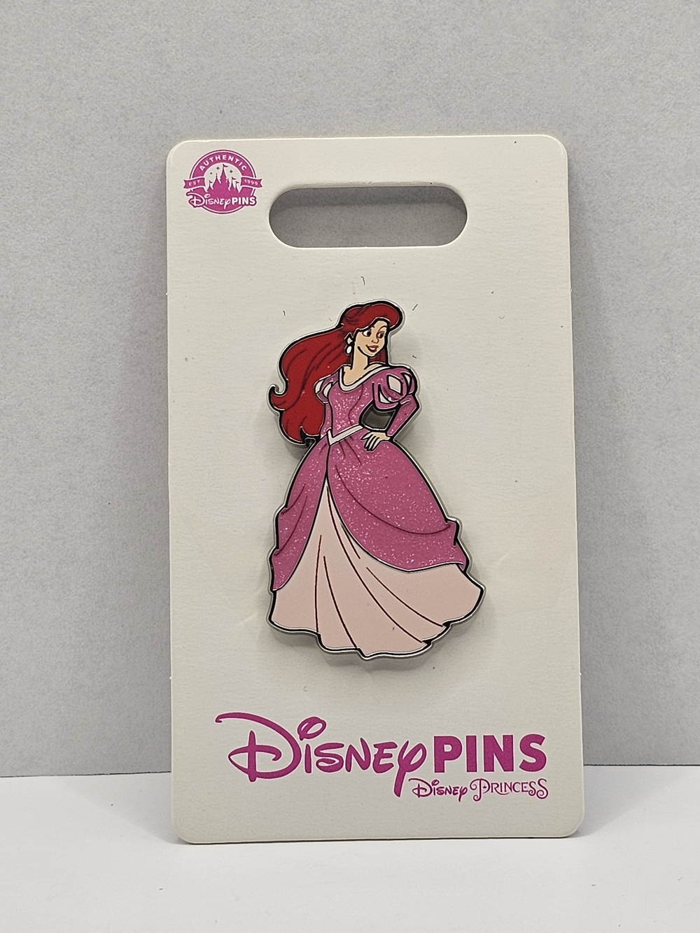 Disney Princess Ariel Pink Enamel Pin - Pink Sparkle Dress